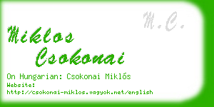 miklos csokonai business card